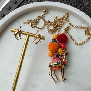 RARE NEW 2PC SET KATE SPADE SPICE THINGS UP CAMEL NECKLACE AND EA…